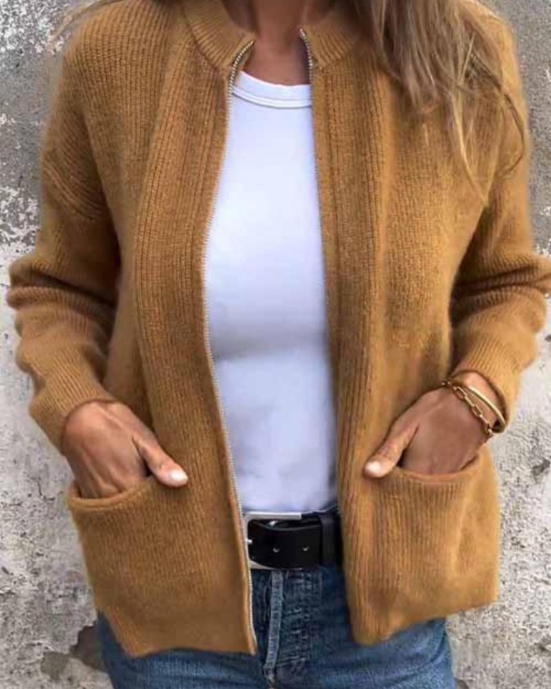 Callista | Herbst-Strickjacke mit Reißverschluss