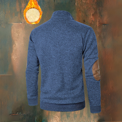 Warmes Fleece-Sweatshirt mit Knopfverschluss