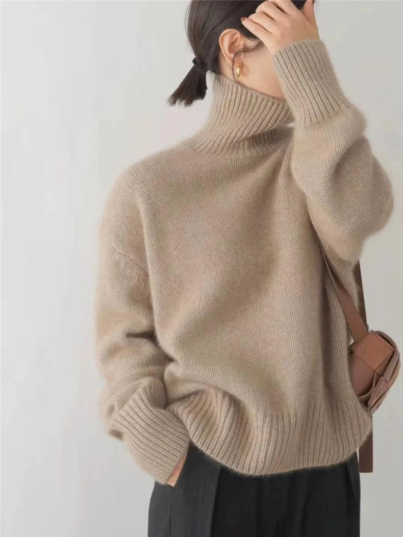 Evita | Bequemer Wollrollkragenpullover
