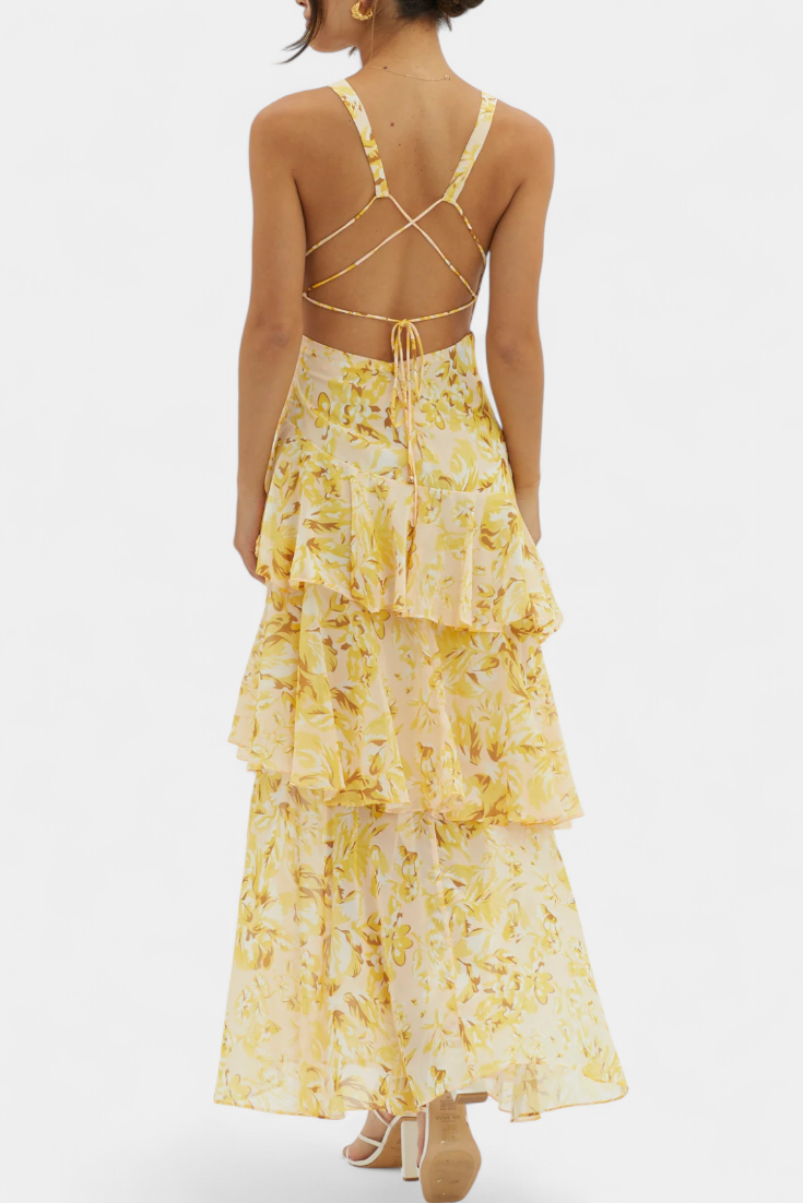 Isabel | Sommerliches Glamour-Maxikleid