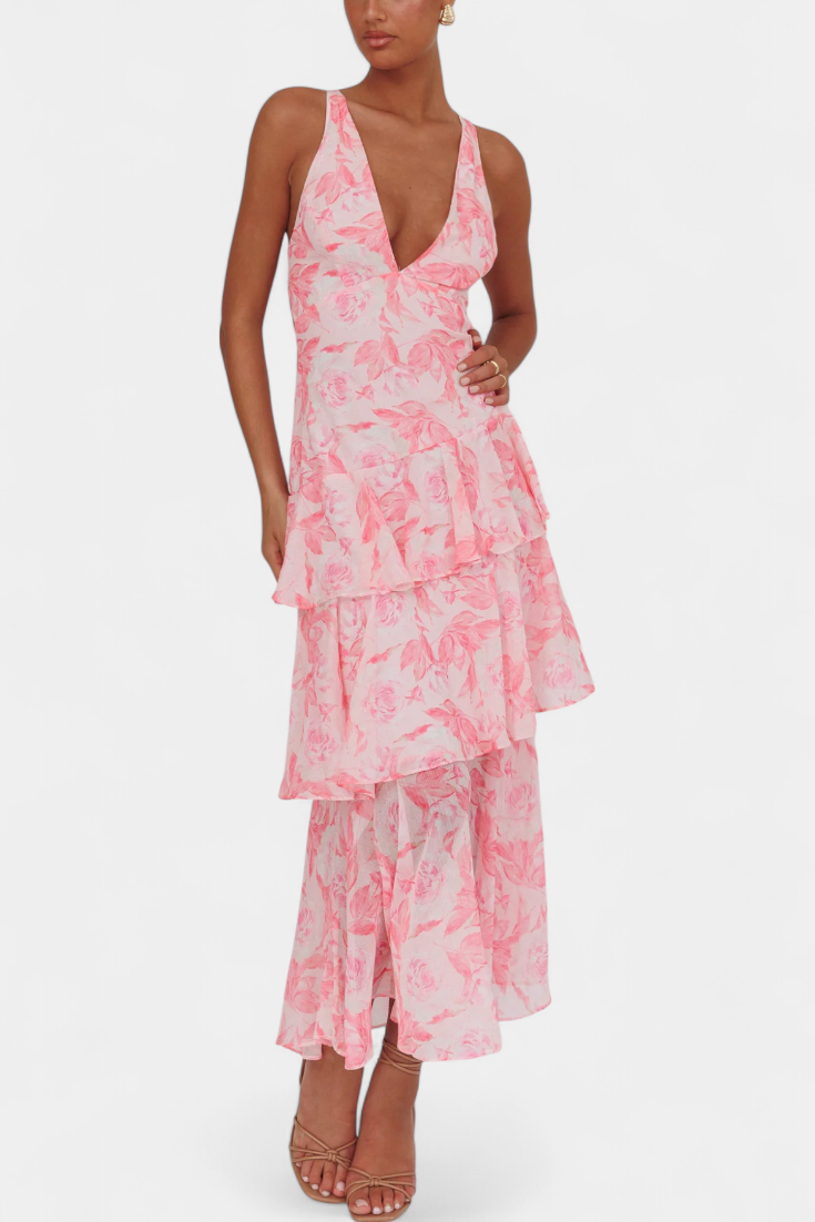 Isabel | Sommerliches Glamour-Maxikleid